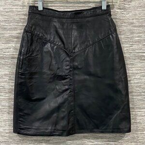 Steer Brand Leather Mini Skirt (Tag 5/6,Made in USA) Vintage Western/biker